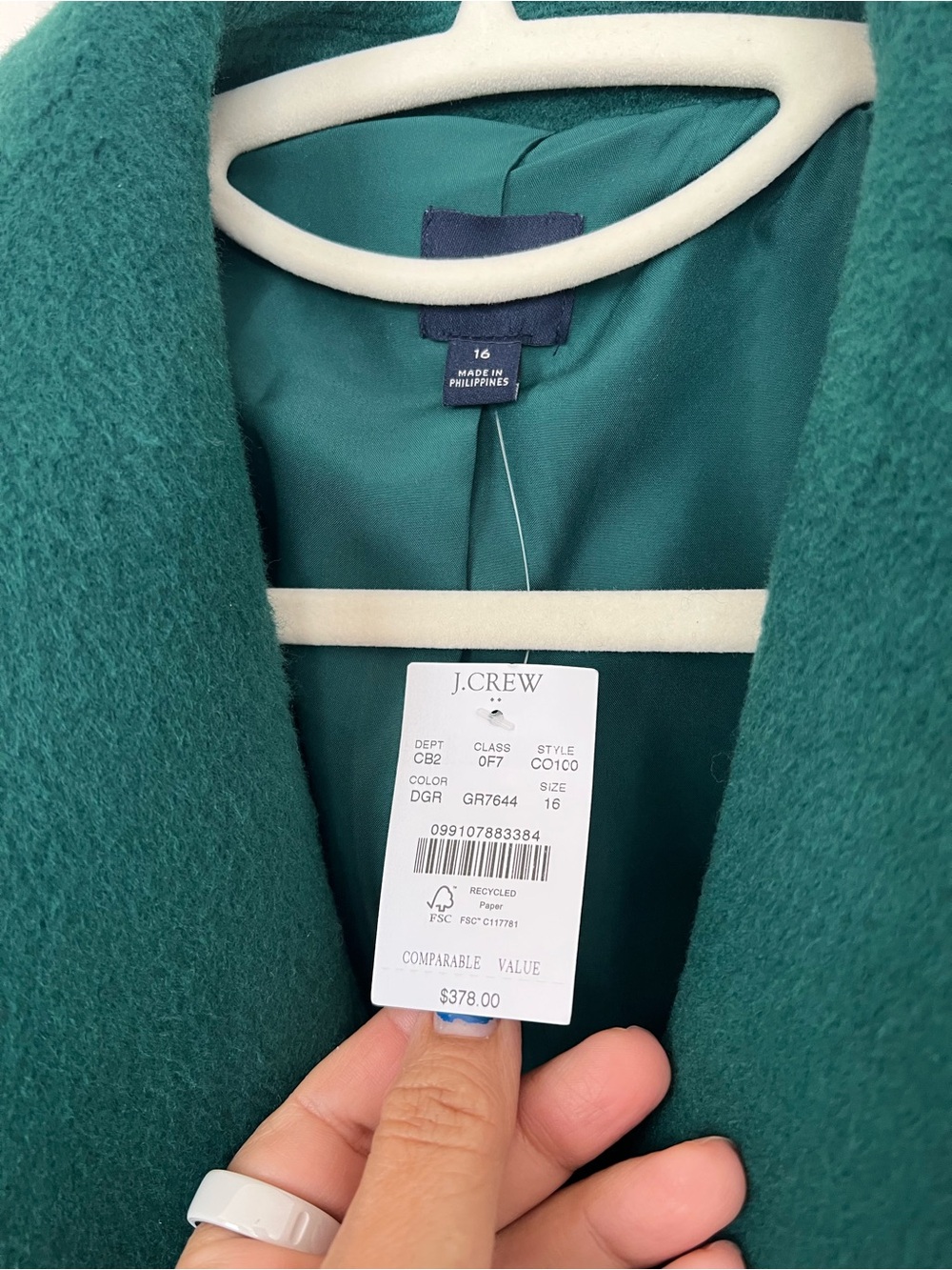 J. Crew Emerald Green Belted Coat 16 - Picture 5 of 11